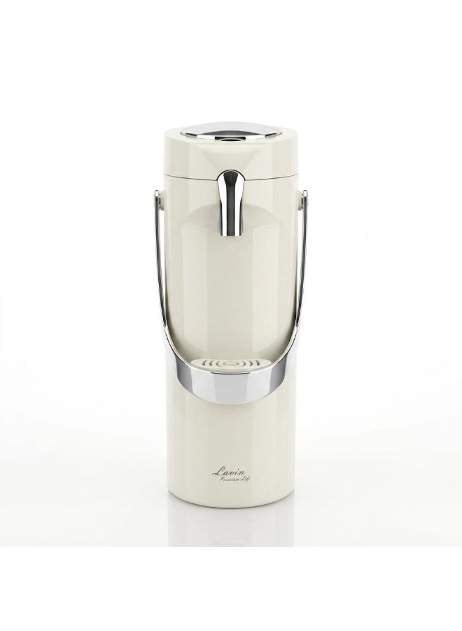 Lavin vaccum flask 1.9L/Airpot Glass inner Thermos/Long heat retention/Hot&Cold/White/HB - Image 3