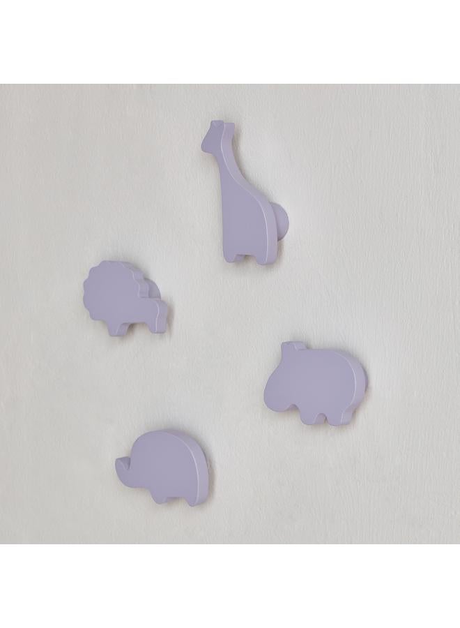 Home Box Animal Shaped 4-Piece Wooden Wall Hook Set - Image 1