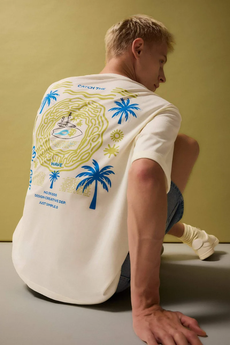Boxy Fit Printed Short Sleeve T-Shirt