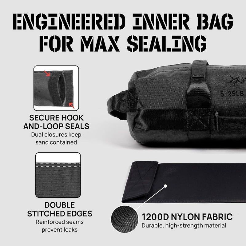 Yes4All 20kg/30kg/50kg/80kg Weight Bag - Sandbags Gym - Core Training Power Bag for Crossfit/Running/Workout/PowerLiffting - Sold UNFILLED - Image 3