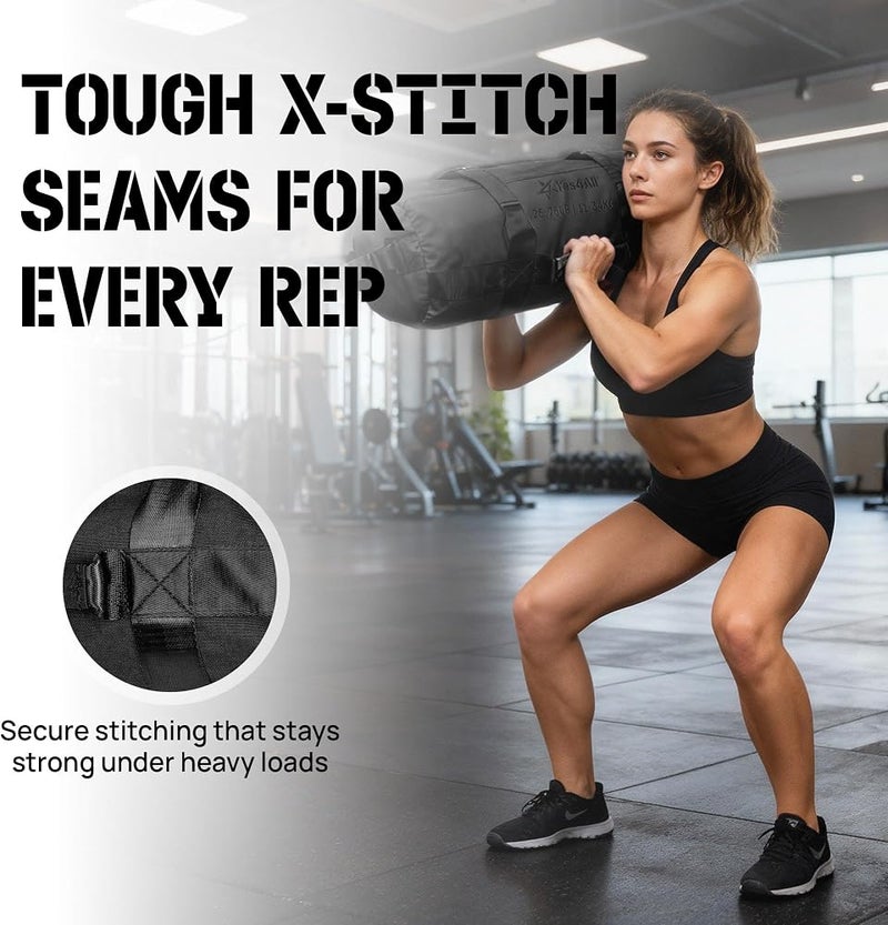 Yes4All 20kg/30kg/50kg/80kg Weight Bag - Sandbags Gym - Core Training Power Bag for Crossfit/Running/Workout/PowerLiffting - Sold UNFILLED - Image 4