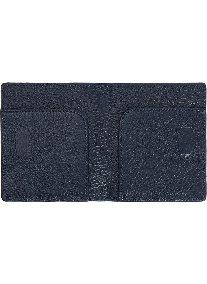 Tudors Men's Leather Navy Blue Wallet