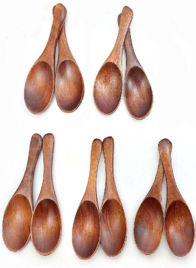 JapanBargain JapanBargain, Wooden Tea Scoop Matcha Scoop Green Tea Spoon Spices Spoon Sugar Spoon Salt Spoon (10, Brown) - Image 1