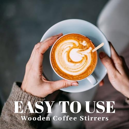 ANTETOK Wooden Coffee Stirrers - Coffee Stir Sticks 5.5 Inch,100pcs Disposable Swizzle Sticks,Swizzle Drink Sticks for Coffee,Tea,Cocktail and Hot Chocolate - Image 5