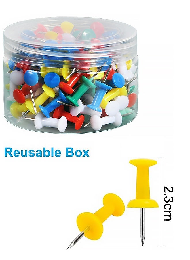 100PCS Push Pins for Bulletin Board, Large Thumb Tacks for Wall, 1.81 Inch, Giant Thumbtacks Colorful,Pin Tacks for Cork Board Hanging Maps Photos Posters Calendar,Office School Supplies（Multicolor） - Image 2