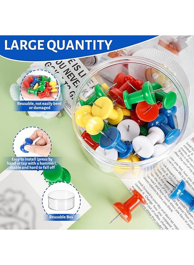 100PCS Push Pins for Bulletin Board, Large Thumb Tacks for Wall, 1.81 Inch, Giant Thumbtacks Colorful,Pin Tacks for Cork Board Hanging Maps Photos Posters Calendar,Office School Supplies（Multicolor） - Image 4