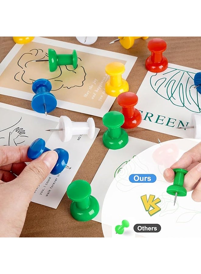 100PCS Push Pins for Bulletin Board, Large Thumb Tacks for Wall, 1.81 Inch, Giant Thumbtacks Colorful,Pin Tacks for Cork Board Hanging Maps Photos Posters Calendar,Office School Supplies（Multicolor） - Image 3