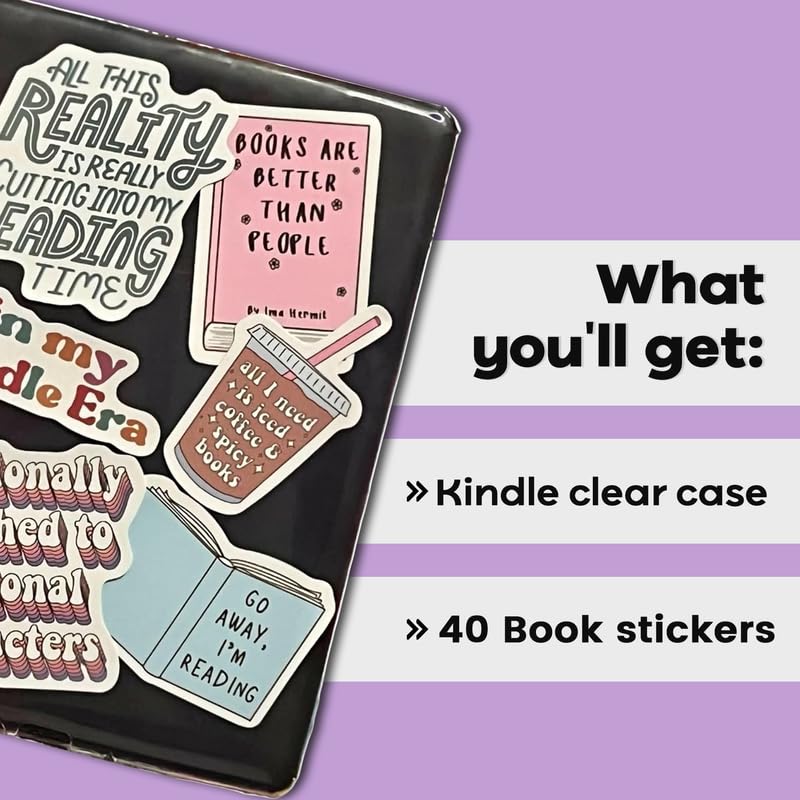 Strapsicle Clear Case for Kindle Paperwhite 11th Gen, Kindle Paperwhite Signature Edition - Transparent Silicone Protector Cover for Kindle Devices - 40 Bonus Stickers Included - Image 4