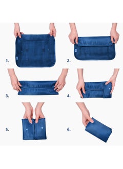 Arabest Travel Organizer - Set of 7 Portable Reusable Travel Luggage for Suitcase Organizer, Storage Bag, Compression Bag, Travel Bag with Zipper (Navy Blue)  - Image 3
