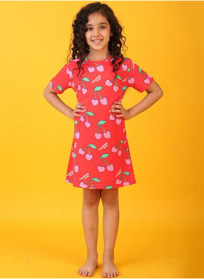 انثريلو Anthrilo Cherry Print Mini Night Dress