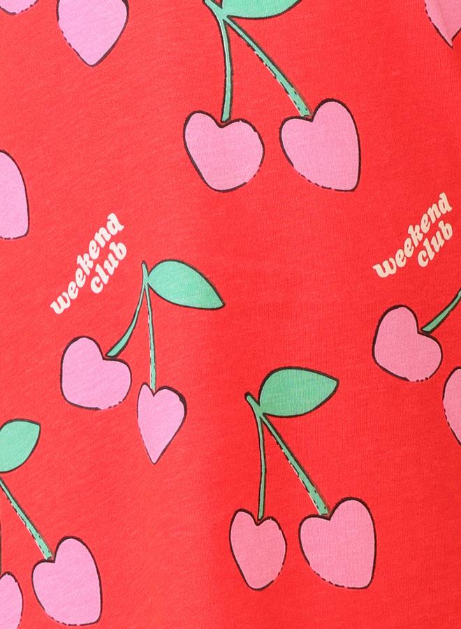 Anthrilo Cherry Print Mini Night Dress - Image 4