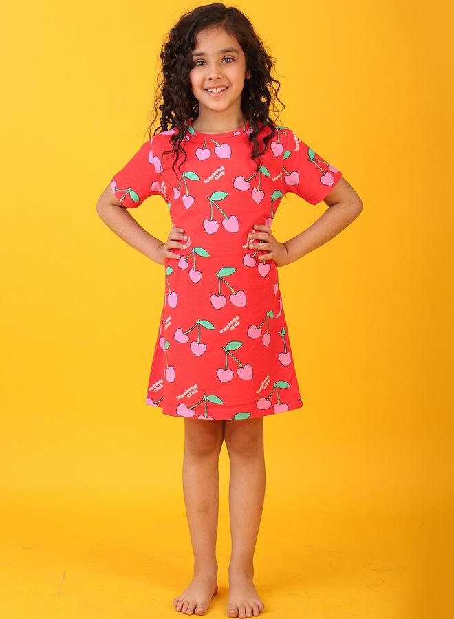 Anthrilo Cherry Print Mini Night Dress - Image 2