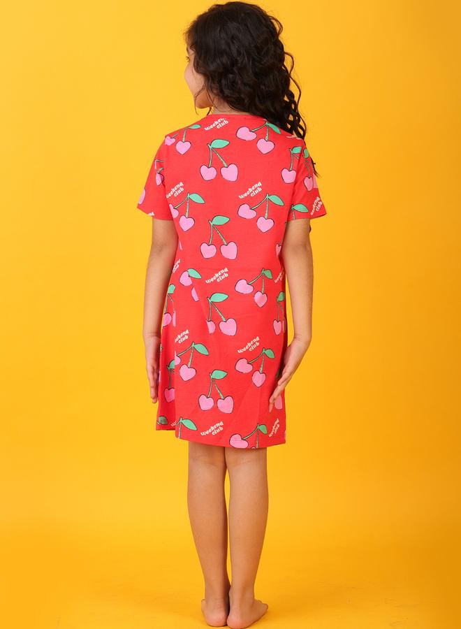Anthrilo Cherry Print Mini Night Dress - Image 5