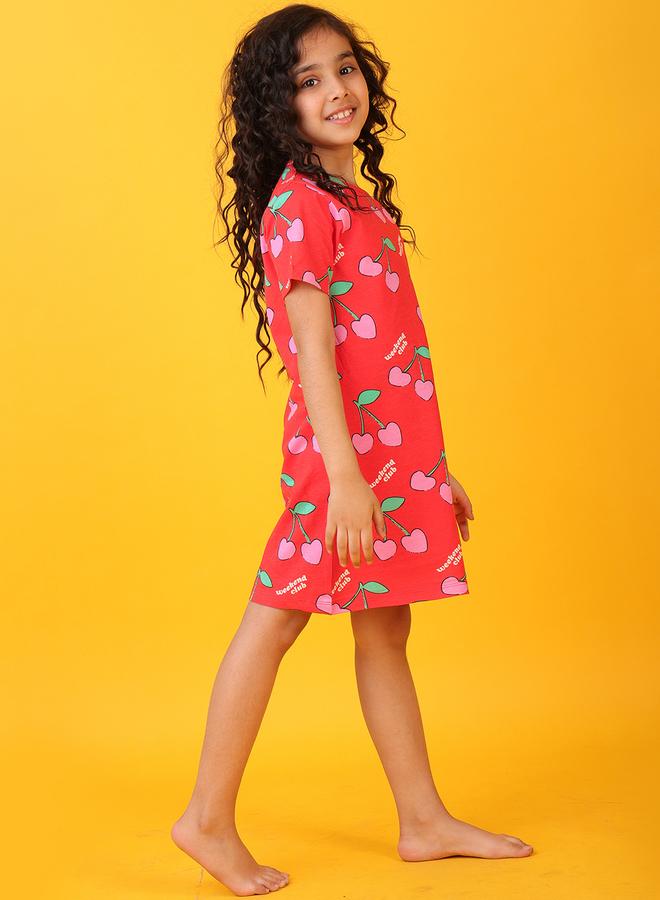 Anthrilo Cherry Print Mini Night Dress - Image 3