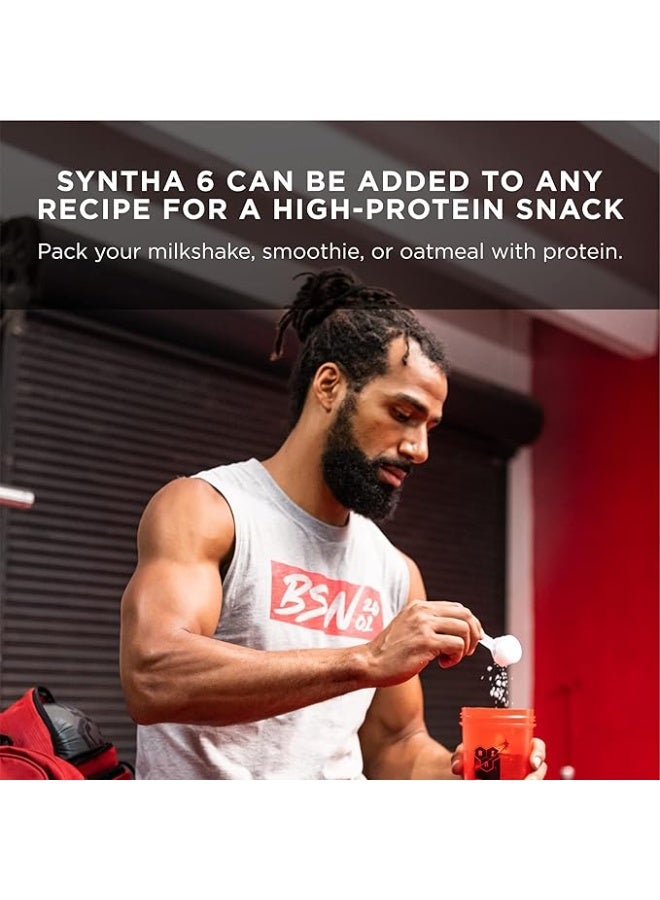 BSN بي إس إن سينثا-6 ماتريكس بروتين فائق الجودة، مسحوق بروتين مصل اللبن، كازين ميكلي، مسحوق بروتين حليب معزول - حليب بالفراولة، 5 رطل، 48 حصة (2.27 كجم) - Image 4