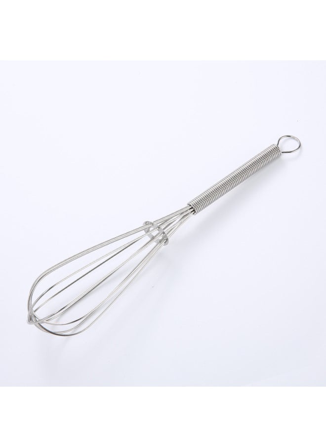 Generic - Stainless Steel Egg Beater Spring Handle Egg Blender Cream Stir Foaming Blazer Baking Tool-Color:8 Inch - Image 1