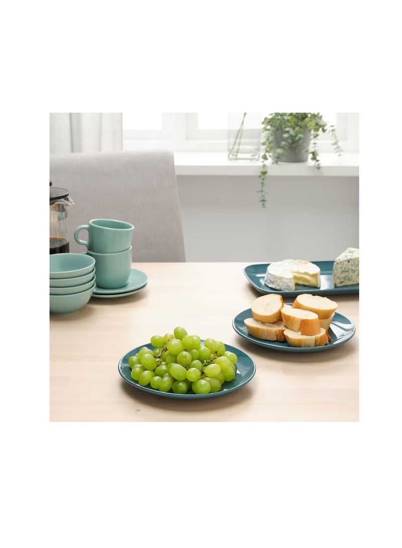 Side plate glossy dark turquoise 20 cm - Image 2