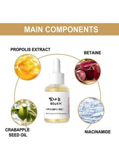 Fearlex Organic Glow Serum with 60% Propolis & 2% Niacinamide | Face Serum to Whiten Skin, Minimize Pores, Skin Soothe and Balance Sebum  - Image 5