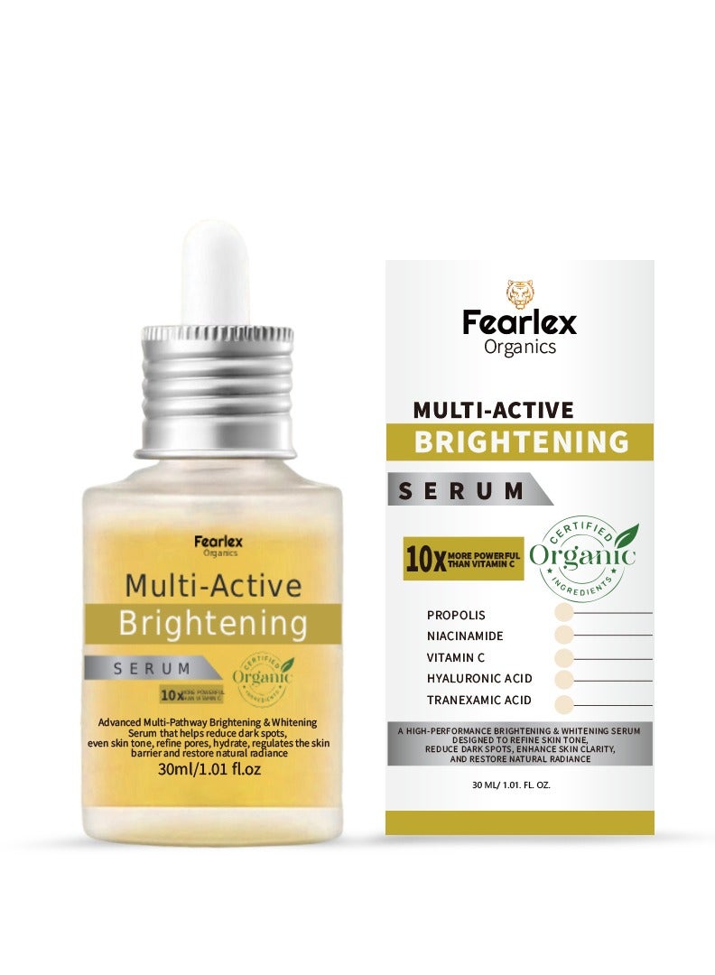 Fearlex Advanced Multi-Active Brightening Face Serum – Propolis, Niacinamide, Vitamin C, Hyaluronic Acid & Tranexamic Acid – Dark Spot Corrector, Evens Skin Tone, Boosts Radiance & Deep Hydration - Image 1