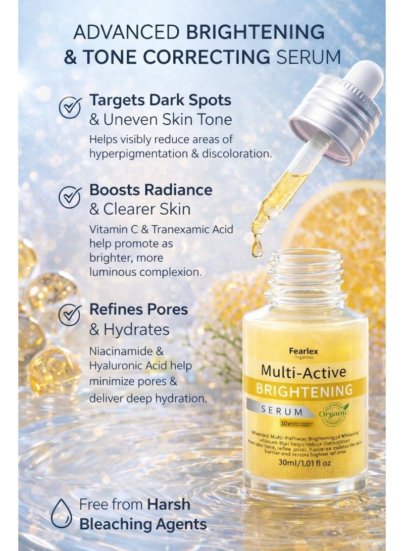 Fearlex Advanced Multi-Active Brightening Face Serum – Propolis, Niacinamide, Vitamin C, Hyaluronic Acid & Tranexamic Acid – Dark Spot Corrector, Evens Skin Tone, Boosts Radiance & Deep Hydration - Image 4