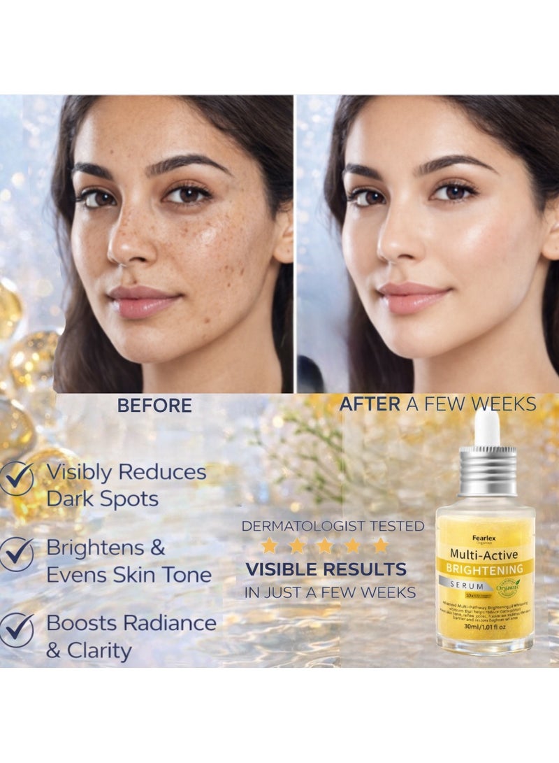 Fearlex Advanced Multi-Active Brightening Face Serum – Propolis, Niacinamide, Vitamin C, Hyaluronic Acid & Tranexamic Acid – Dark Spot Corrector, Evens Skin Tone, Boosts Radiance & Deep Hydration - Image 5