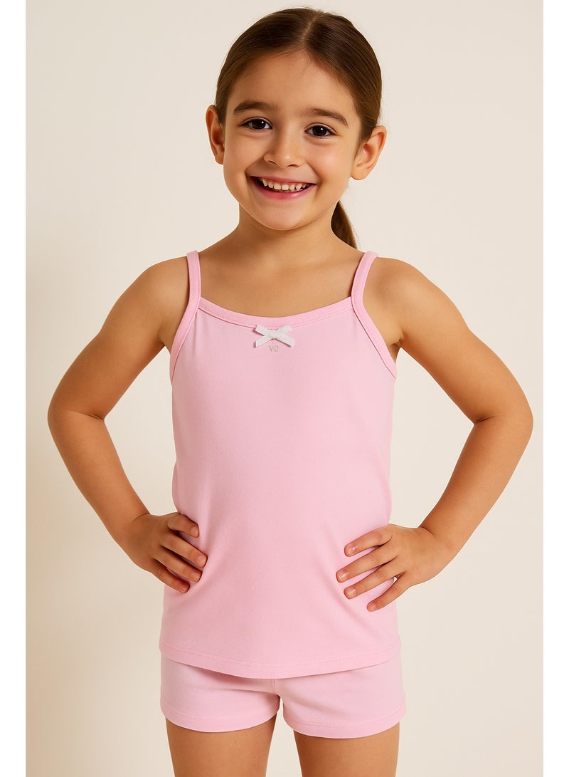 فكتور اند جين 3 قطع كاميسول قطن للبنات - أساسيات بحمالات رفيعة بألوان باستيل - Image 2
