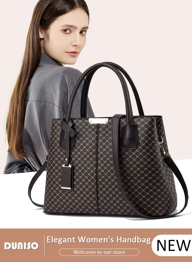 DUNISO Elegant Women's Handbag with Removable Shoulder Strap Large Capacity Tote Shoulder Bag Fashion Ladies Satchel Bag for Office Travel Daily Bag - Image 1