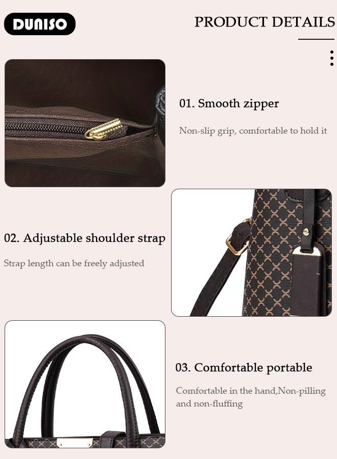 DUNISO Elegant Women's Handbag with Removable Shoulder Strap Large Capacity Tote Shoulder Bag Fashion Ladies Satchel Bag for Office Travel Daily Bag - Image 2