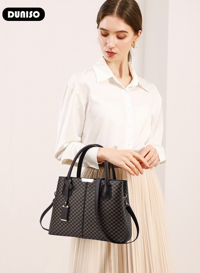DUNISO Elegant Women's Handbag with Removable Shoulder Strap Large Capacity Tote Shoulder Bag Fashion Ladies Satchel Bag for Office Travel Daily Bag - Image 3
