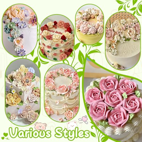Suuker Fondant Rose Piping Tips Set, 7 Pieces Stainless Steel Cake Decorating Pastry Tools, Silver, Baking Supplies - Image 4