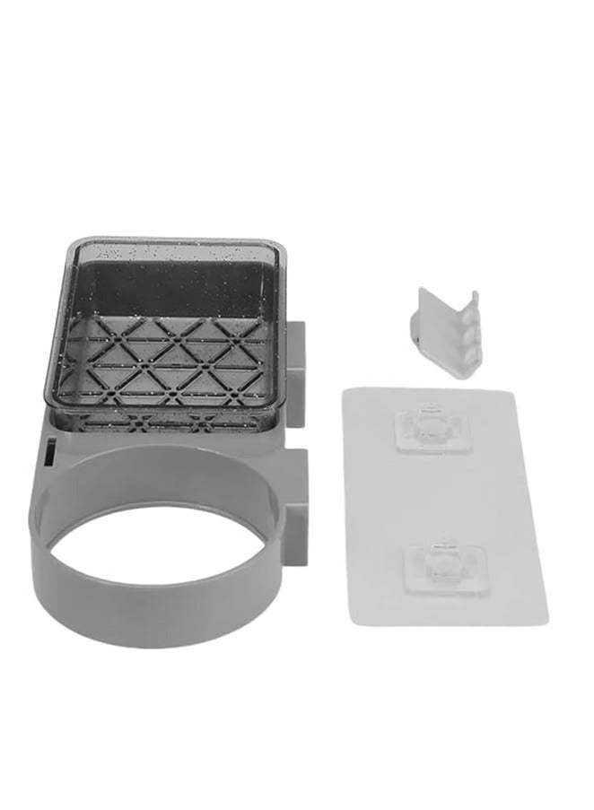 3-in-1 Wall Mounted Toothbrush Toothpaste and Soap Holder with Gargle Cup No Drilling Adhesive Installation Bathroom Organizer Storage Rack Deep Hook Design Strong Load Capacity up to 1.5kg Suitable for Marble Tile Glass Smooth Plastic and Painted Surfaces Waterproof Easy Clean Daily Bathroom Organization Solution - Image 3