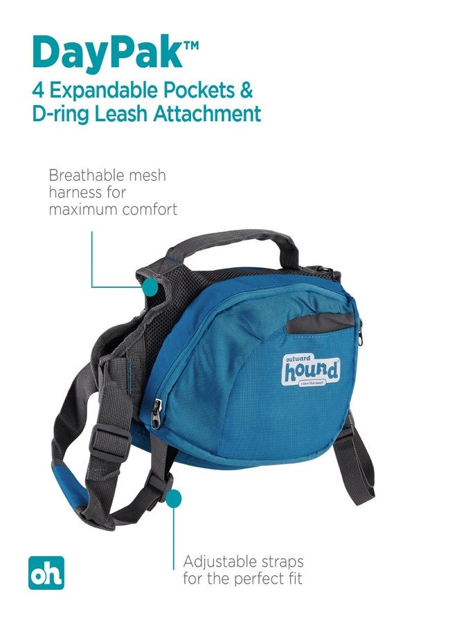 Outward Hound DayPak Blue Dog Saddleback Backpack, Medium - Image 4