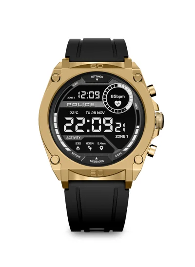 POLICE My Avatar Men's 45mm Smartwatch, AMOLED Display, Wireless Connectivity, Quick-Release Strap, iOS & Android Compatible