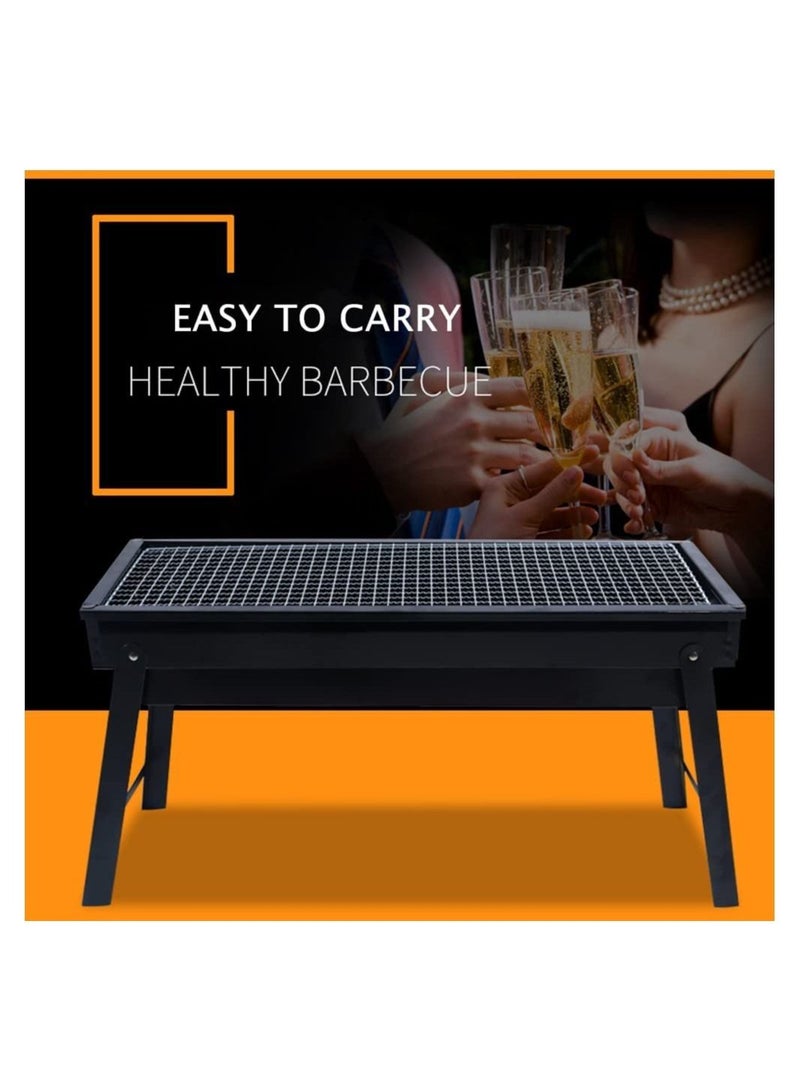 ELTRAZONE شواية باربكيو محمولة، شواية فحم، معدات باربكيو قابلة للطي للاستخدام الخارجي/المنزلي/التخييم، فرن من الفولاذ المقاوم للصدأ - Image 4