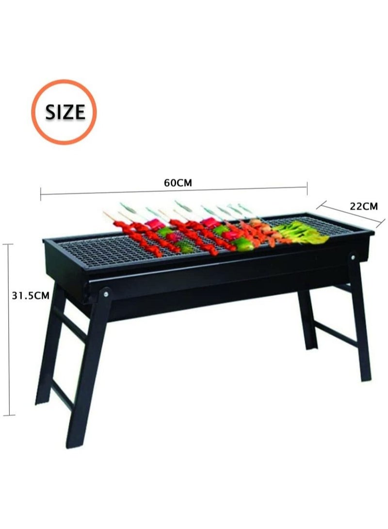 ELTRAZONE شواية باربكيو محمولة، شواية فحم، معدات باربكيو قابلة للطي للاستخدام الخارجي/المنزلي/التخييم، فرن من الفولاذ المقاوم للصدأ - Image 2