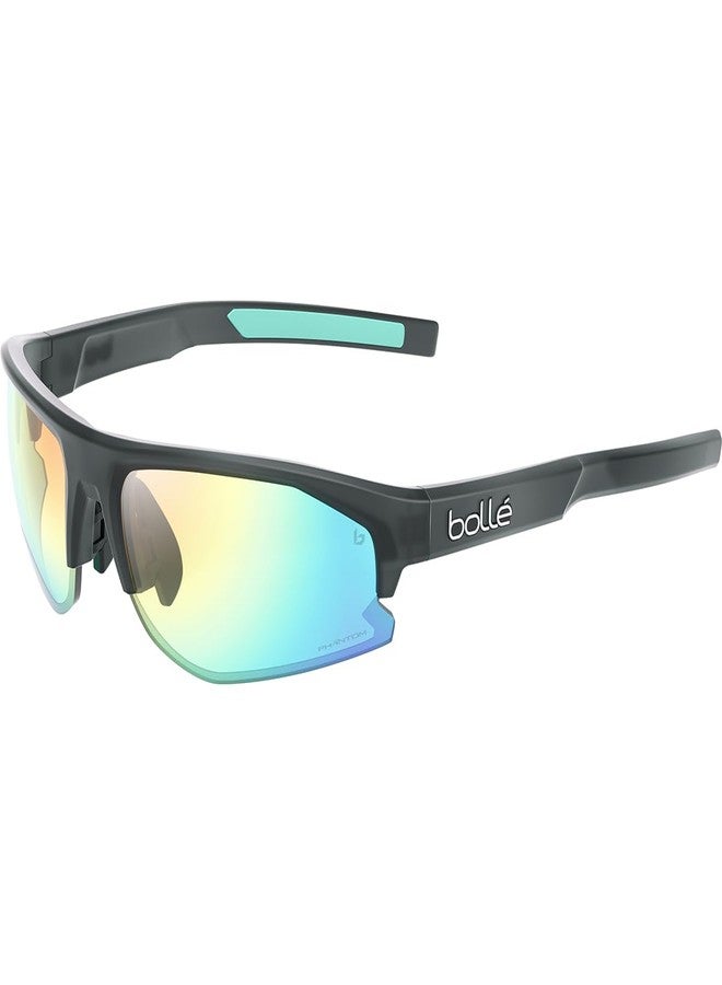 bollé BS004004 Bolt 2.0 S Rectangular Sungl, Black Crystal Matte - Phantom Clear Green - Image 1