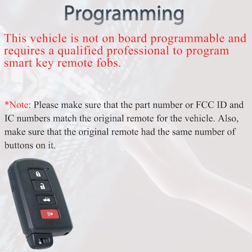 SUPALAND Smart Key Fob Keyless Entry Fits for Toyota Camry Avalon Corolla 2012 2013 2014 2015 2016 2017 2018 Remote Control Replacement FCC:HYQ14FBA PN:89904-06140 281451-0020 G Board - Image 4