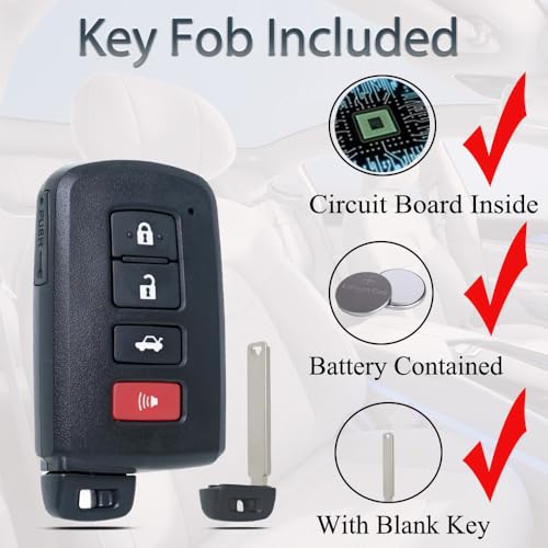 SUPALAND Smart Key Fob Keyless Entry Fits for Toyota Camry Avalon Corolla 2012 2013 2014 2015 2016 2017 2018 Remote Control Replacement FCC:HYQ14FBA PN:89904-06140 281451-0020 G Board - Image 5
