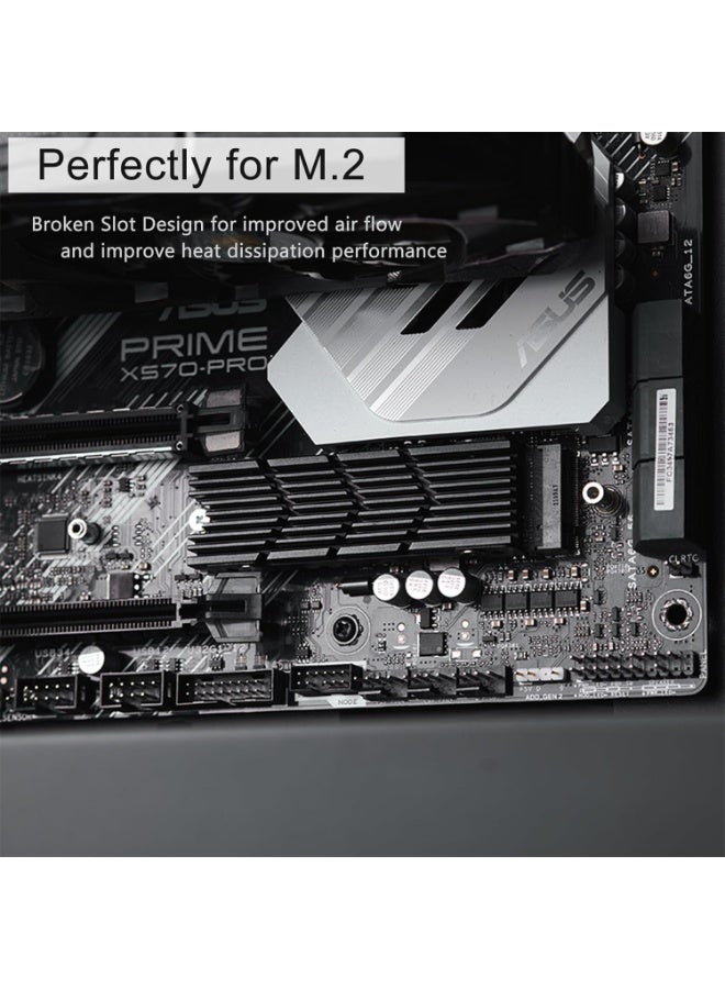 [Upgraaded] M.2 High Efficiency Heatsink NVME 2280 SSD Heat Sink Support Single Double Sided M2 SSD Cooling with Thermal Silicone Pads Cooler for Computer PC PS5 - Image 5