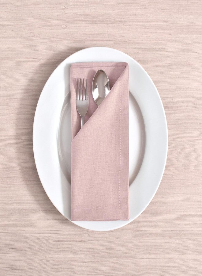 FINGERCRAFT Dinner Cloth Napkin Cotton Linen Blend 12 Pack Natural Premium Quality Mitred Corner for Every Day Use Pre Shrunk and Good Absorbency 18x18 in Easter Color Dusty Pink - Image 2