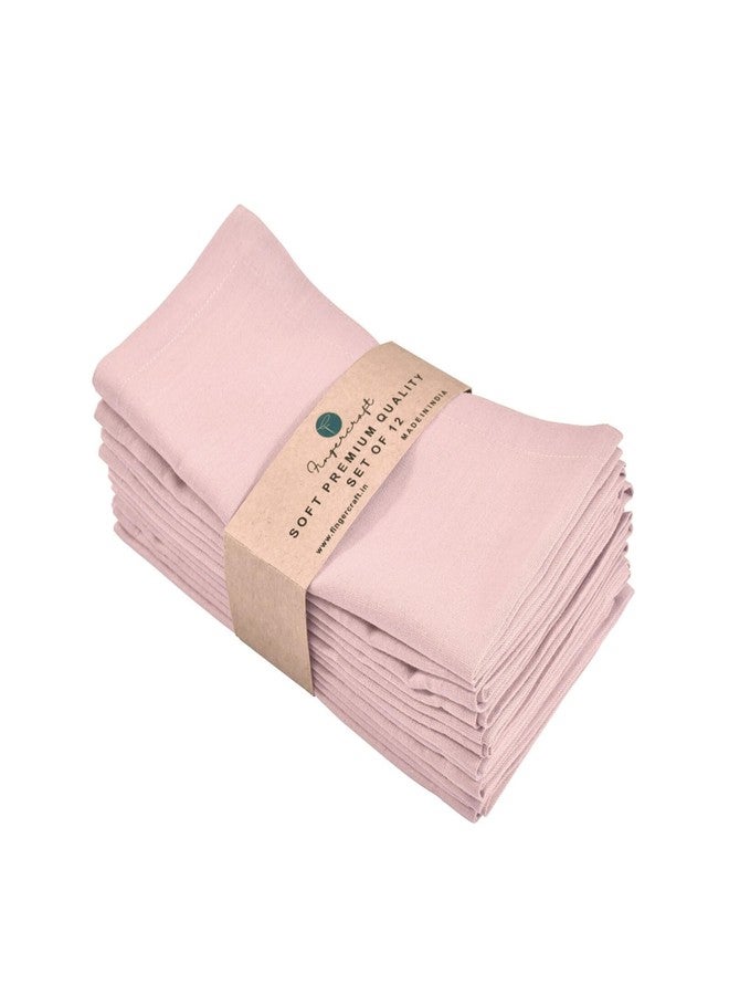 FINGERCRAFT Dinner Cloth Napkin Cotton Linen Blend 12 Pack Natural Premium Quality Mitred Corner for Every Day Use Pre Shrunk and Good Absorbency 18x18 in Easter Color Dusty Pink - Image 1