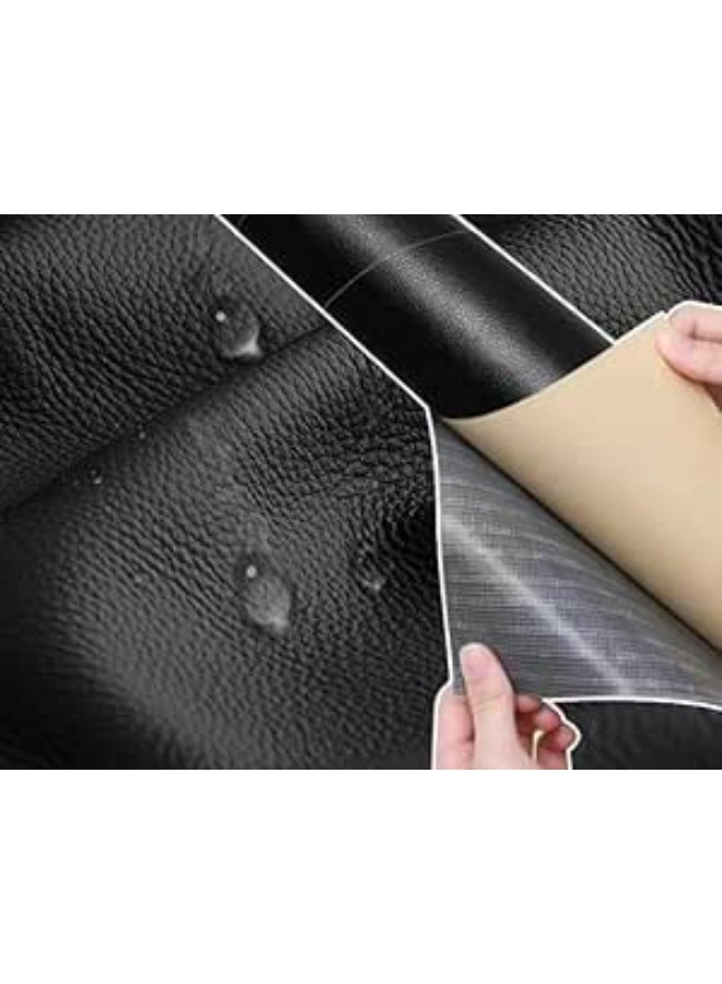 Leather Repair Patches – Self-Adhesive Black Leather First Aid Patch for Sofa, Car Seat, Handbag & Furniture Repair | 2 Pcs, 30×20 cm – Durable, Waterproof & Easy to Apply - Image 1