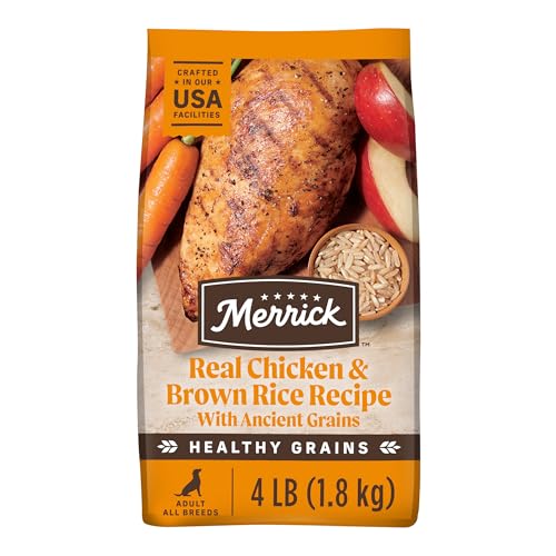 Merrick Healthy Grains Premium Adult Dry Dog Food Wholesome And Natural Kibble With Chicken And Brown Rice 40 lb Bag