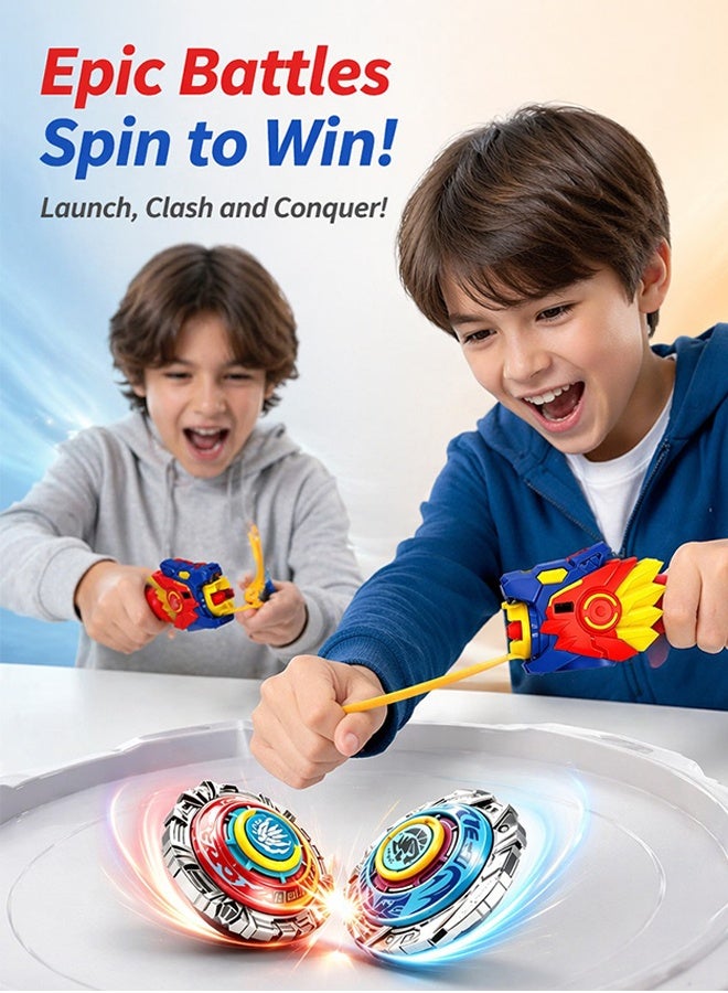 BeyBlade Kids Battle Gyro Spinning Top Set, Alloy Burst Beyblade with Pull Launcher, Sturdy Combat Spinner Toy for Indoor Outdoor Competitive Play & Birthday Gift - Image 5