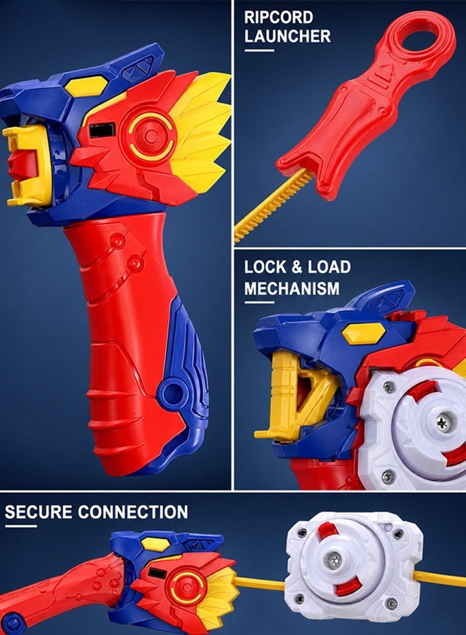 BeyBlade Kids Battle Gyro Spinning Top Set, Alloy Burst Beyblade with Pull Launcher, Sturdy Combat Spinner Toy for Indoor Outdoor Competitive Play & Birthday Gift - Image 4