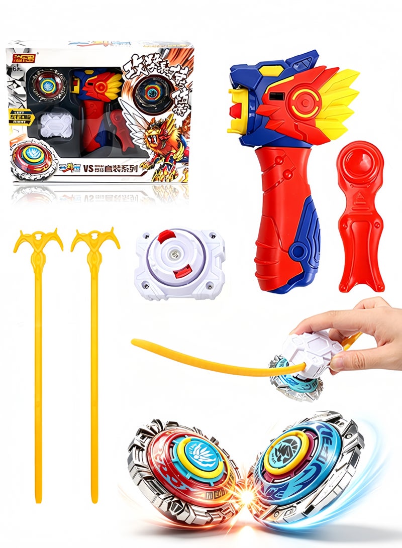 BeyBlade Kids Battle Gyro Spinning Top Set, Alloy Burst Beyblade with Pull Launcher, Sturdy Combat Spinner Toy for Indoor Outdoor Competitive Play & Birthday Gift - Image 1