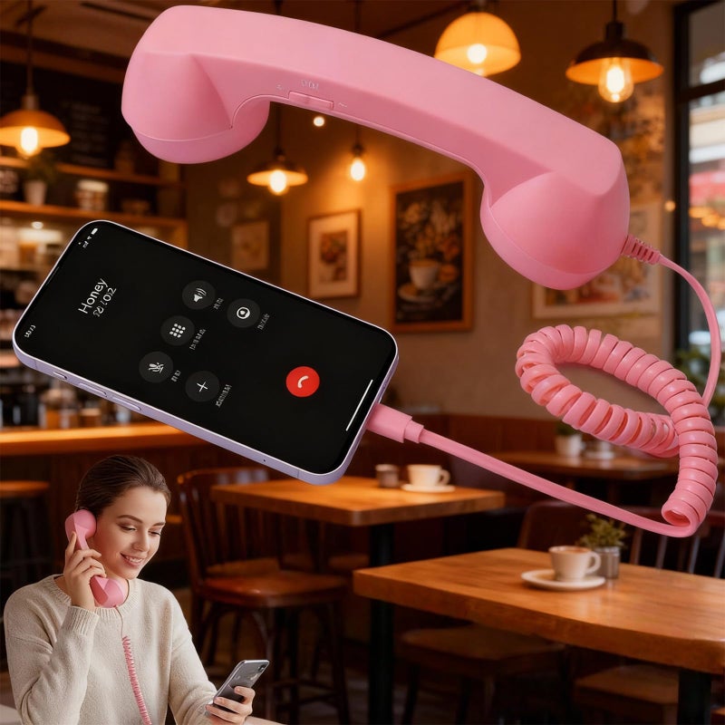 Blue Retro Handset For Mobile Devices With Microphone Vintage Telephone Style - Image 5