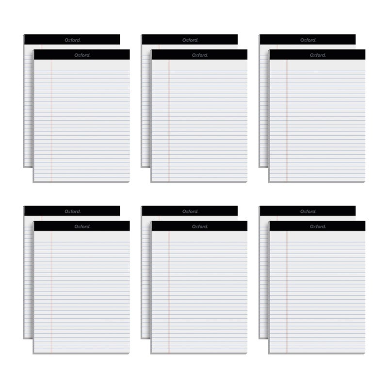 Oxford 8.5 x 11 Inch Legal Pads, 12 Pack, Wide Ruled on Both Sides, White Lined Paper, 50 Perforated Sheets Per Writing Pad, Notepads for Business, College & Office Use, Made in the USA (74030) - Image 1