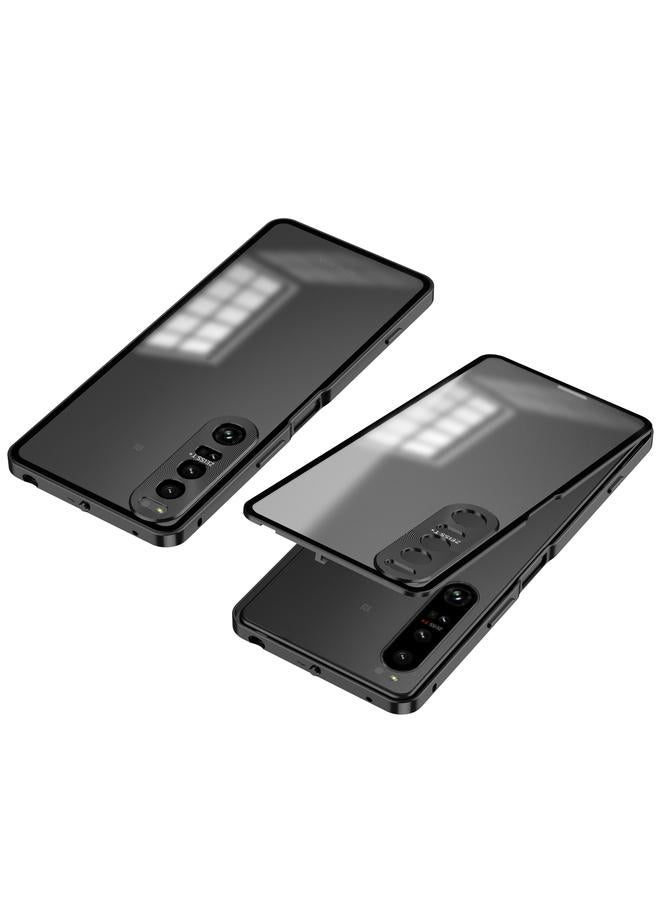 erorex Case For Sony Xperia 1 IV Snap Buckle Metal Frame Frosted Phone Case - Image 1