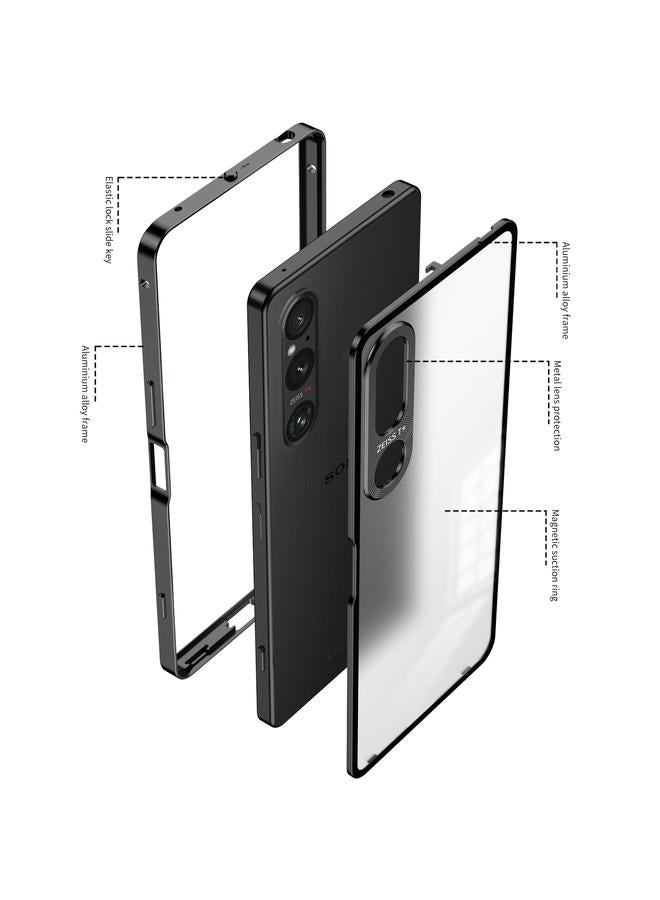 erorex Case For Sony Xperia 1 IV Snap Buckle Metal Frame Frosted Phone Case - Image 4